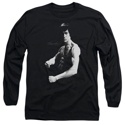 Bruce Lee Flex Stance Black Long Sleeve Shirt
