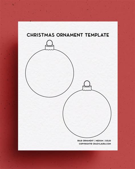 Free Christmas Ornament Template Printables And Outlines Crazy Laura