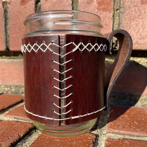 Leather Mason Jar Wrap And Handle Etsy