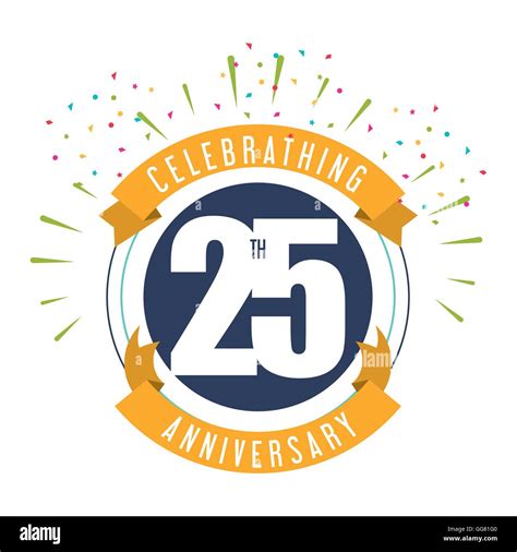 25 Year Celebrating Anniversary Vector Graphic Stock Vector Image