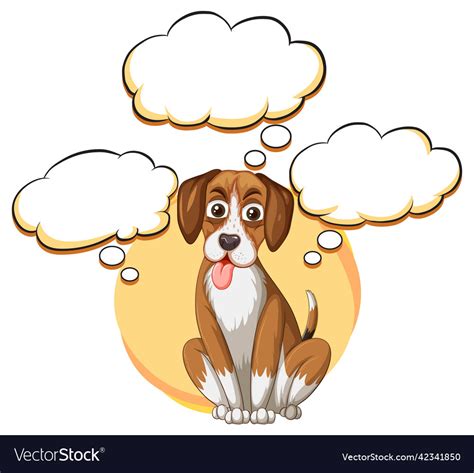 A Dog Thinking With Many Callouts Royalty Free Vector Image