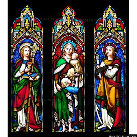 The Three Virtues Religious Stained Glass Window
