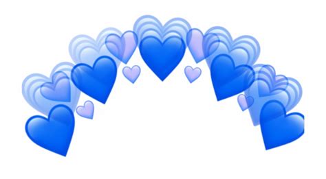 Heart Heartblue Heartcrown Emojicrown Crown Emoji Blue Heart