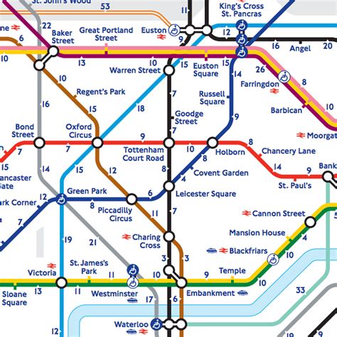London Street Map With Tube Stops Map Of England Shires