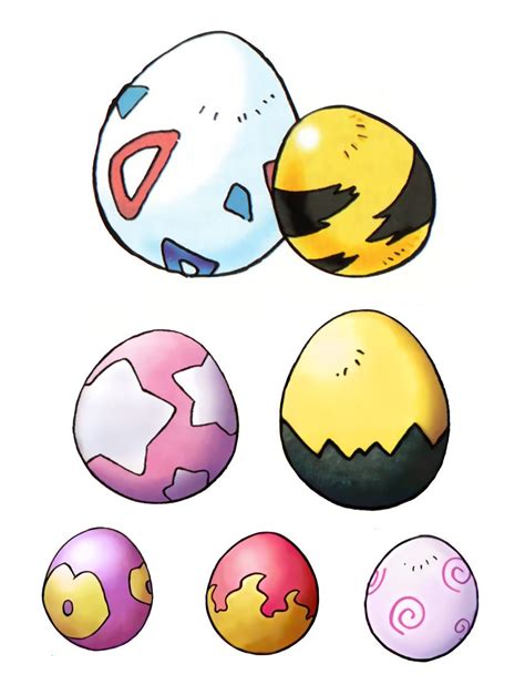 Pokemon Eggs By Ken Sugimori In Order Togepi Elekid Official Pokémon