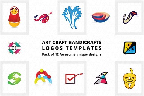 Art Craft Handicrafts Logo Templates Pack Of 12 195124 Logos
