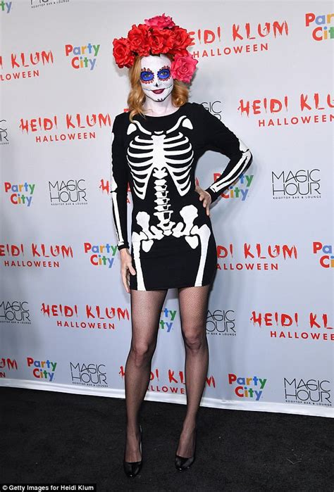 Heather Graham Shows Off Her Legs In Skimpy Skeleton Dress Daily Mail