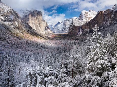 Snow Covered El Capitan Yosemite Ca Captured Christmas Eve 2016 Oc