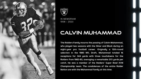 Raiders mourn the passing of Calvin Muhammad