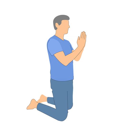 Clipart Of Person Kneeling In Prayer