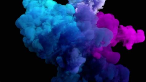 Colored Smoke Explosion On Black Stock Footage Video 100