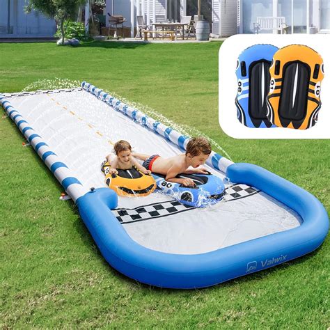 Valwix Double Lane Water Slide 256ft Slip And Slides For Kids And