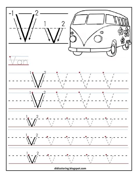 Free Printable Worksheet Letter V For Your Child To Learn And Write