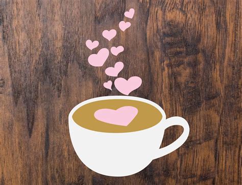 Valentines Day SVG Coffee Cup Svg Heart Svg Files For Cricut | Etsy