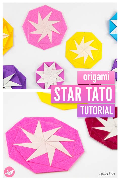 Make A Pretty Origami Octagonal Tato With An 8 Point Star Design On The