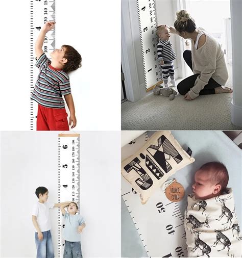 Scandinavian Style Baby Child Kids Height Ruler Growth Size Chart
