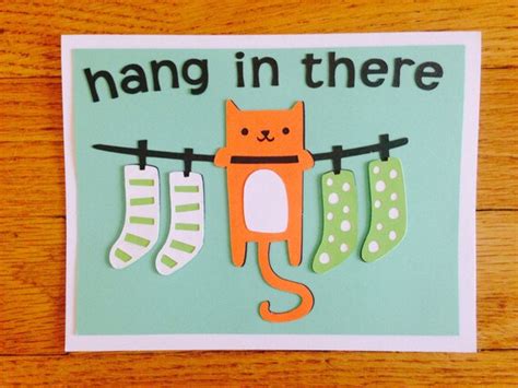 Items Similar To Cat Sympathy Card Hang In There Get Well Card