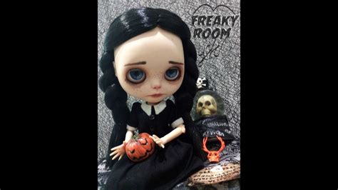 ooak custom blythe doll wednesday by freakyroom blythe dolls dolls ooak