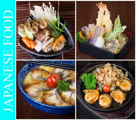 Japanese Food Collage On The Background Stock Image Image Of