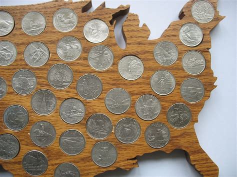 U S State Quarters Wooden Holder 50 Coins Schmalz Auctions
