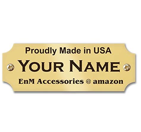 0875 H X 25 W Solid Brass Name Plate Satin Gold Finish Custom