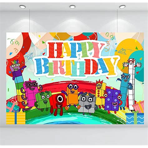 Buy Numberblocks Birthday Backdrop Decoration Happy Birthday Supplies Numberblocks Theme