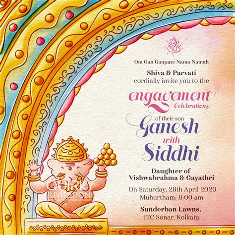 Ganesha Indian Wedding Invitation Suite By Scd Balaji On Behance