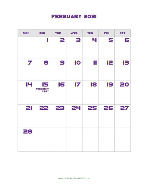 65 February 2021 Calendar Printable With Holidays Calendar 2021