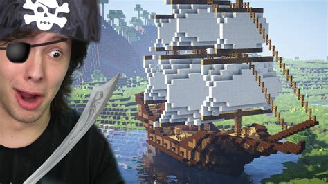 ConstruÍ Um Barco Pirata No Minecraft Mine Survival 40 Youtube