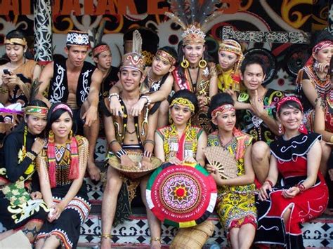 Dayak Tribe In Kalimantan Of Indonesia