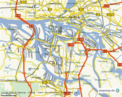 Stadtplan hamburg zum ausdrucken pdf. StepMap - hafen hamburg - Landkarte für Welt