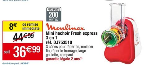 Promo Moulinex Mini Hachoir Fresh Express En Chez Cora