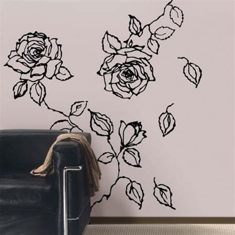 Rose Wall Decal Rose Wall Sticker Flowers Decal Flower Etsy