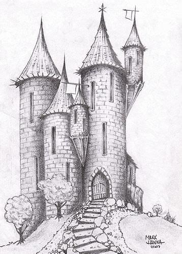 Castle On The Hill By Cr45hnburn On Deviantart Castle Sketch