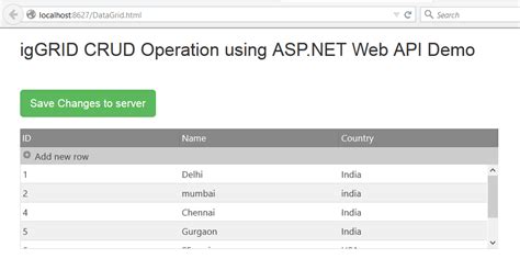 How To Perform A CRUD Operation On The JQuery IgGrid With The ASP NET
