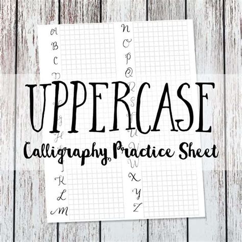 Calligraphy is an ancient writing technique using flat edged pens to create artistic lettering using thick and thin lines depending on the direction of the stroke. Calligraphy Practice Sheet Uppercase Version - Love Paper Crafts