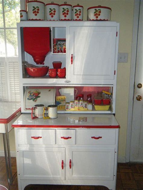 Sellers Hoosier Cabinet 2 Hoosier Cabinets Red And White Kitchen