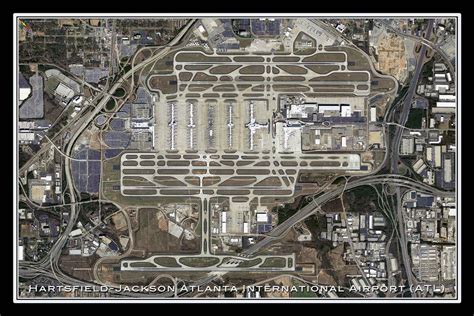 Hartsfield Jackson Atlanta Intl Airport Georgia Satellite Poster