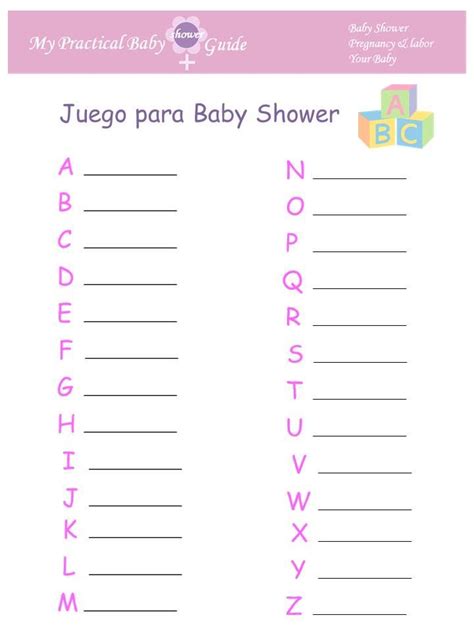 Juegos Para Baby Shower Para Imprimir Gratis En Español Tengo Un Juego