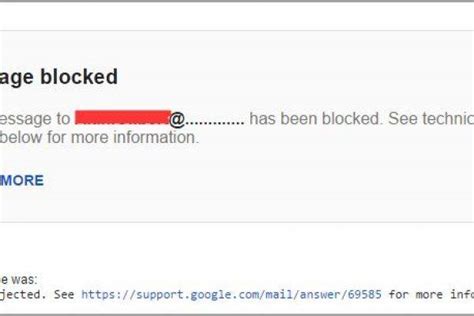 Resolved Message Blocked Your Message To Gmail Has Been Rejected