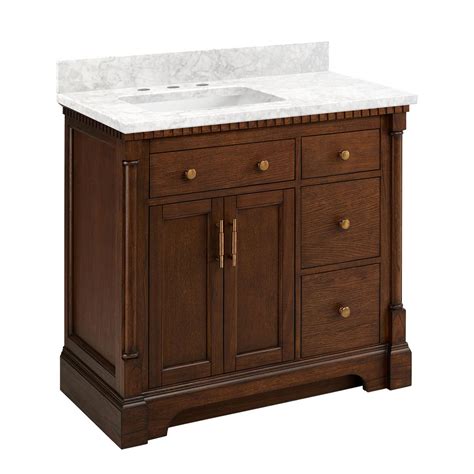 36 Claudia Vanity Antique Coffee With Left Offset Rect Undermount