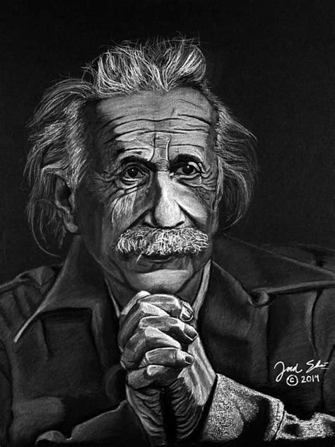 Albert Einstein By Jordan Spector Black And White Portraits Pastel