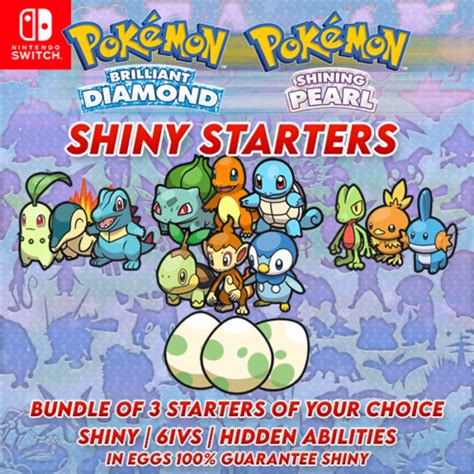 Pokemon Brilliant Diamond Shining Pearl Shiny Egg Starters 6iv Ebay