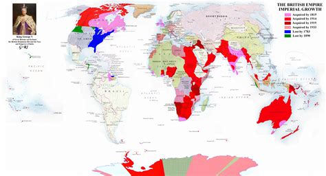 Map British Empire 1815 1933 Growth Via Atlasofbritempire Com