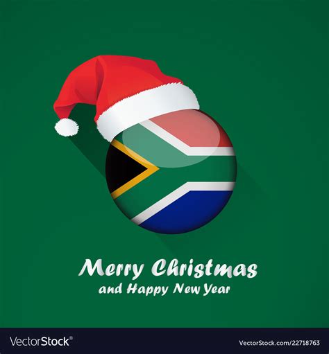 Flag Of South Africa Merry Christmas And Happy Vector Image