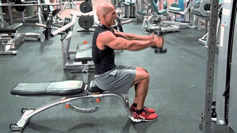 Seated Dumbbell Front Raise Youtube