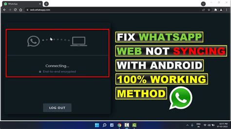 How To Fix Whatsapp Web Not Syncing With Android Easy Fixes Youtube