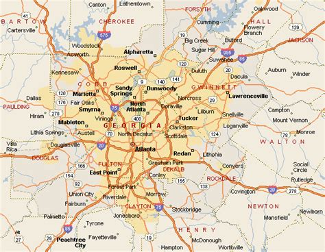 Map Of Atlanta Travelsmapscom