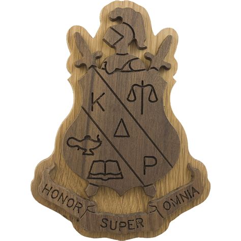 Kappa Delta Rho Carved Background Fraternity Crest