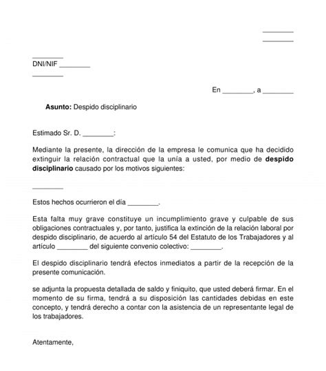 Formato Carta De Despido Justificado Mexico Recipes Pad J